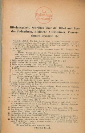 [Bibliothek Reusch : jetzt im Besitz der Univ. Bibl. Tübingen]