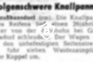 Folgenschwere Knallpanne