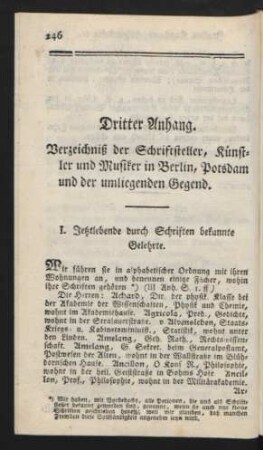 I. Jetztlebende durch Schriften bekannte Gelehrte.
