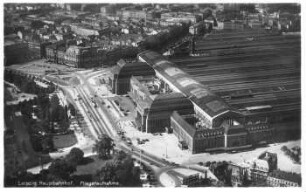 Leipzig: Hauptbahnhof ; Fliegeraufnahme