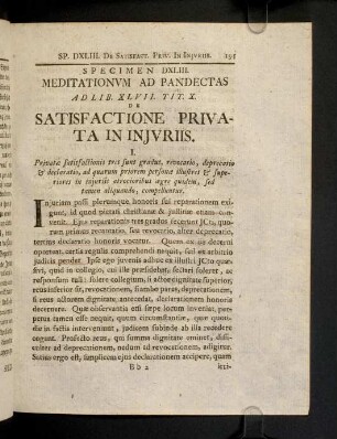 195-210, Spec. 543. De Satisfactione privata in injuriis