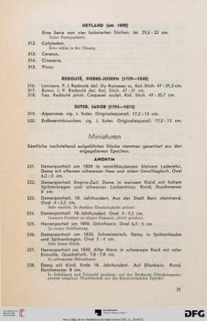 Miniaturen (Nr. 321-333)