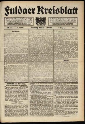 Ausgabe vom Dienstag, den 24. Januar 1911.