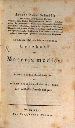 Lehrbuch der materia medica