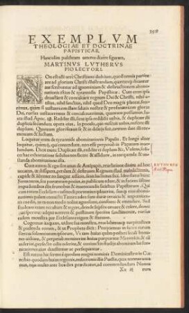 Exemplum Theologiae Et Doctrinae Papisticae.
