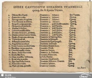 Index cantionum