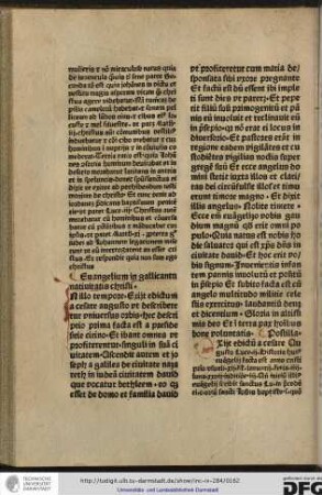 Evangelium in gallicantu nativitatis Christi.