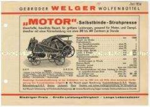 Selbstbindestrohpresse "MOTOR" der Firma Welger