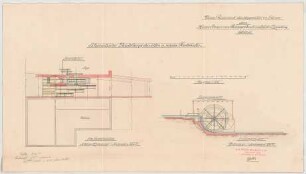 Thiersch, Friedrich von; Glonn (Obb.); Stegmühle, neues Wasserwerk - Grundriss, Längsschnitt