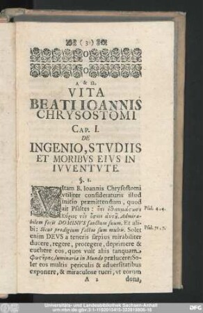 Vita Beati Ioannis Chrysostomi