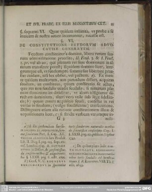 § VI. De Constitutione Feudorum Advocatiae Generatim