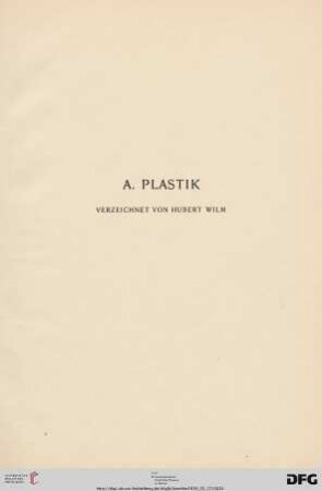 A Plastik (Nr. 1-323)