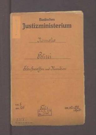 Schusswaffen und Munition (Normalia) (I)