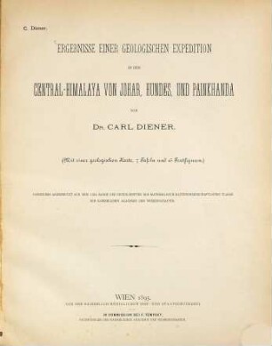 Ergebnisse einer geologischen Expedition in den Central-Himalaya von Johar, Hundes und Painkhanda