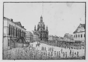 Parade vor dem Stallgebäude, Frauenkirche