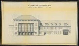 Stadttheater, Oberhausen: Südansicht 1:100