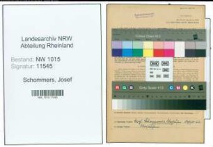 Entnazifizierung Josef Schommers , geb. 28.07.1891 (Schaffner)