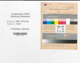 Entnazifizierung Heinrich Froboese , geb. 19.11.1891 (Ingenieur)