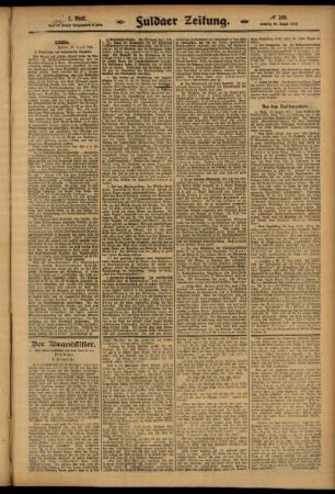Zweite Ausgabe vom Samstag, den 30. August 1913.