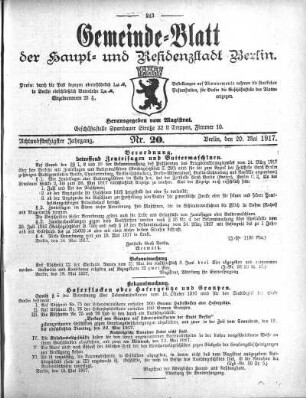 1917,20: Nr. 20, 20. Mai 1917