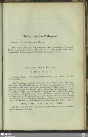 Tellur und Halogene