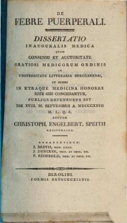 De febre puerperali : diss. inaug. med.