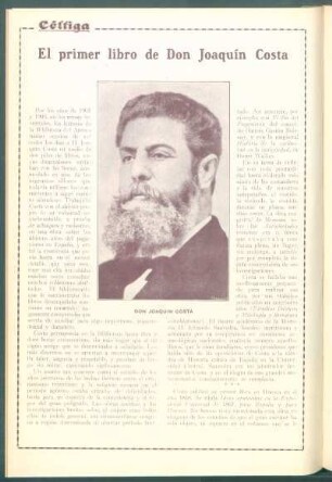 El primer libro de Don Joaquín Costa