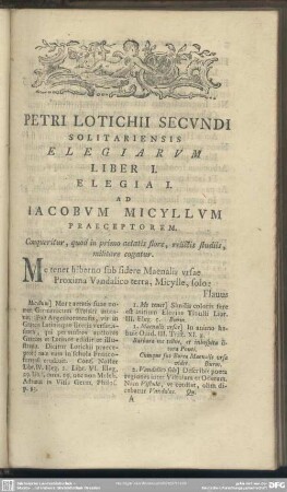 Petri Lotichii Secundi Solitariensis Elegiarum