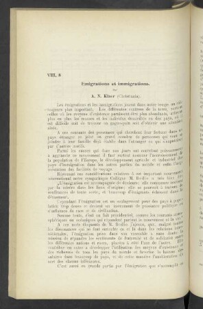 VIII, Thema 8. Emigrations et immigrations