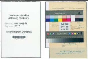 Entnazifizierung Dorothea Moenninghoff , geb. 09.07.1903 (Lehrerin)