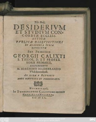 Desiderium Et Studium Concordiae Ecclesiasticae