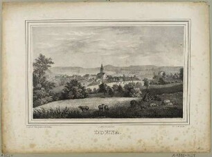 Dohna südöstlich von Dresden mit der Marienkirche, aus: Sachsen sonst und jetzt, 1848.