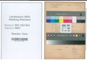 Entnazifizierung Hans Noecker , geb. 18.05.1898 (Schneider)