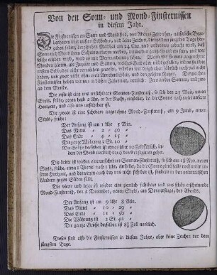 Von den Sonn- und Mond-Finsternissen in diesem Jahr.