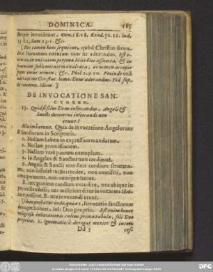 De Invocatione Sanctorum.