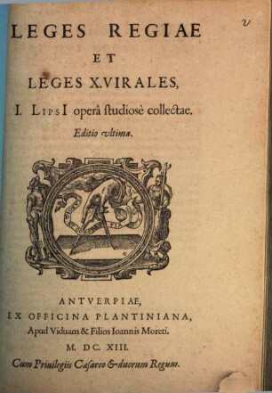Leges Regiae Et Leges X. Virales