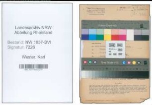 Entnazifizierung Karl Wester , geb. 17.10.1893 (Kaufm.Leiter)