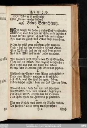 43) Todes Betrachtung.