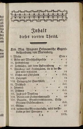 Inhalt des vierten Theils