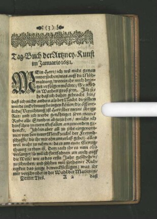 Tag-Buch der Artzney-Kunst im Januario 1681