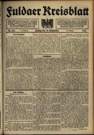 Ausgabe vom Freitag, den 16. September 1910.