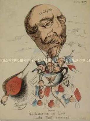 Le Captif (9) - Karikatur auf den Sturz Napoleon III. und seiner Regierung