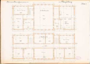 Domgymnasium, Magdeburg: Grundrisse 1.OG und 2.OG