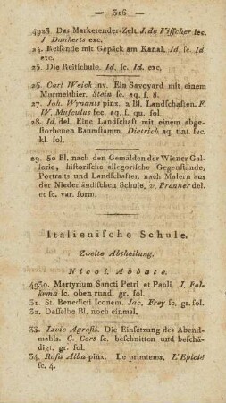 Italienische Schule. Zweite Abtheilung