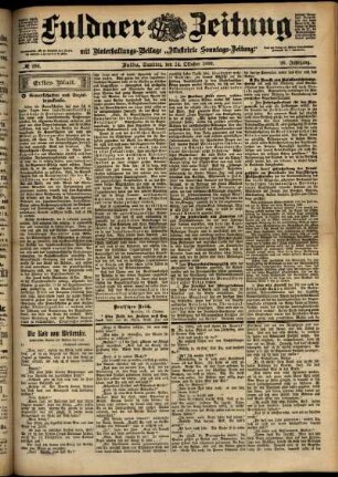 Erste Ausgabe vom Samstag, den 14. Oktober 1899.
