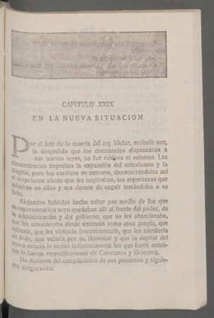 Capítulo XXIX - En la nueva situación