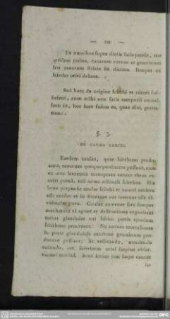 §. 3. De Causis Cancri