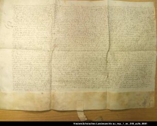 Die Stadt Emden bestätigt die eingerückte Urkunde vom 15. September 1579 Anhängendes Siegel erhalten