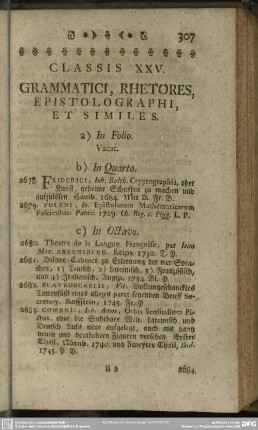 Classis XXV. Grammatici, Rhetores, Epistolographi, Et Similes