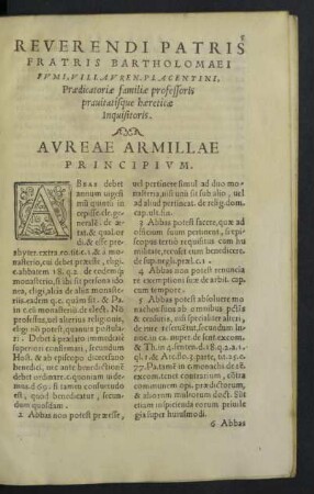 Aureae armillae principium.